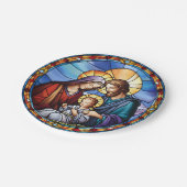 Glas in lood Geboorte Kerstmis Papieren Bordje (Gekanteld)