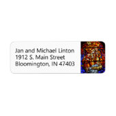 Glas in lood Geboorte Kerstmis retour adres Etiket (Voorkant)