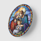 Glas in lood Geboorte Kerstmis Ronde Klok (Hoek)