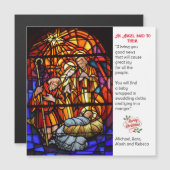 Glas in lood Geboorte Magnetische Kerstmis Kaart (Voorkant / Achterkant)