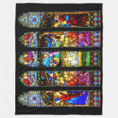 Glas in lood Geboorte Scène Kerstmis Fleece Deken (Voorkant)