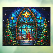 Glas in lood Geboorte Scène Kerstmis Kerk Kunst Raamsticker (Vel 3)