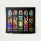 Glas in lood Geboorte Scène Kerstmis Wandkleed (Voorkant (horizontaal))