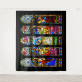 Glas in lood Geboorte Scène Kerstmis Wandkleed (Voorkant)