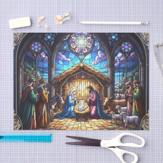 Glas in lood Geboorteplaats 2 Tissuepapier (Craft)