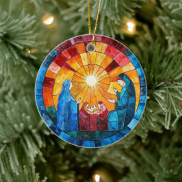 Glas-in-lood Geboortetaferelen Kerstbal Keramisch Ornament