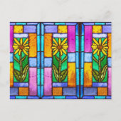 Glas in lood geel Daisy Note Kaart (Voorkant)