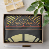 Glas in lood Geel Sinaasappel Illustratie Groot Tissuepapier (Geschenk)