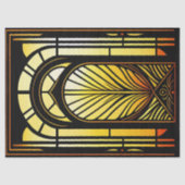 Glas in lood Geel Sinaasappel Illustratie Groot Tissuepapier (Voorkant)