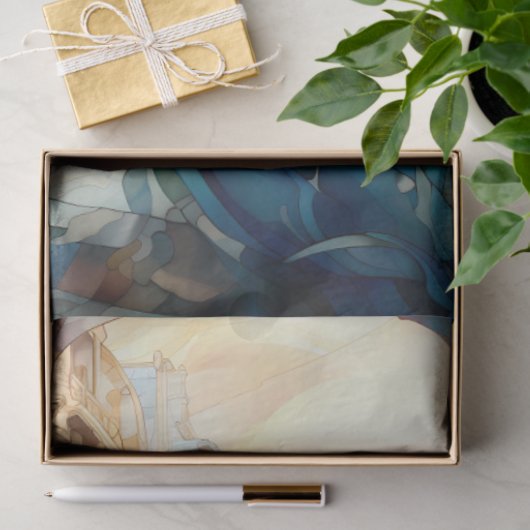 Glas in lood geïnspireerd ontkoppelpapier tissuepapier (Geschenk)