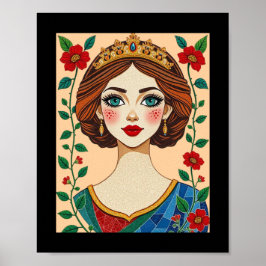 Glas in lood-geïnspireerde Queen Poster