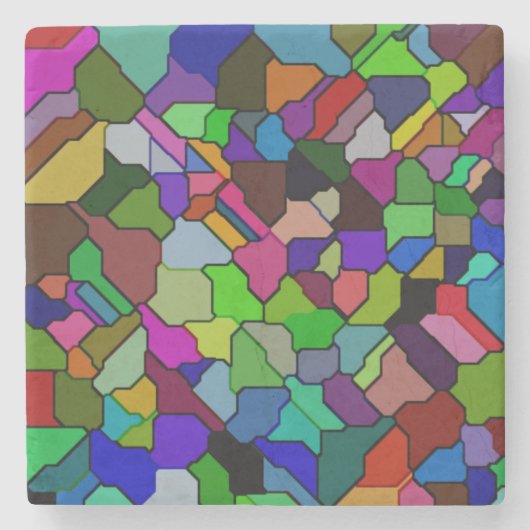 Glas in lood gekanteld Tegel marmeren Onderzetter (Voorkant)