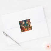 Glas in lood Gemini Zodiac Vierkante Sticker (Envelop)