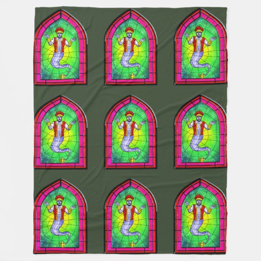 Glas in lood Genie Fleece Deken (Voorkant)