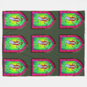 Glas in lood Genie Fleece Deken (Voorkant (Horizontaal))