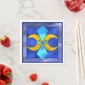 Glas in lood Geometric Moon Paper Napkins Servet (Insitu)