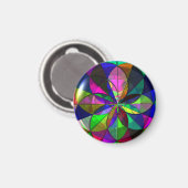 Glas in lood (geometrisch ontwerp) Magnet (Voorkant / Achterkant)