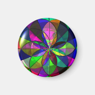 Glas in lood (geometrisch ontwerp) Magnet