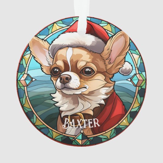 Glas in lood gepersonaliseerde hond ornament (achterkant)