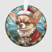 Glas in lood gepersonaliseerde hond ornament (voorkant)