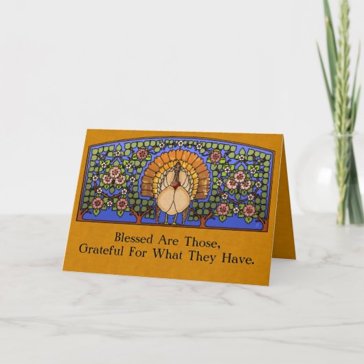Glas in lood (gepersonaliseerde Thanksgiving Kaart (Voorkant)