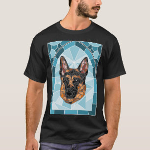 Glas in lood German Shepherd Sticker.png T-shirt