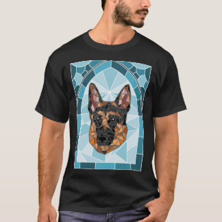Glas in lood German Shepherd Sticker.png T-shirt