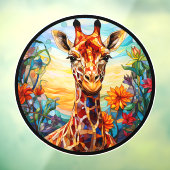 Glas in lood Giraffe digitale kunst Raamsticker (Vel 3)