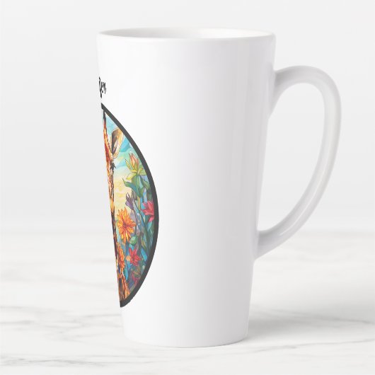 Glas in lood Giraffe gepersonaliseerd Latte Mok (Rechts)