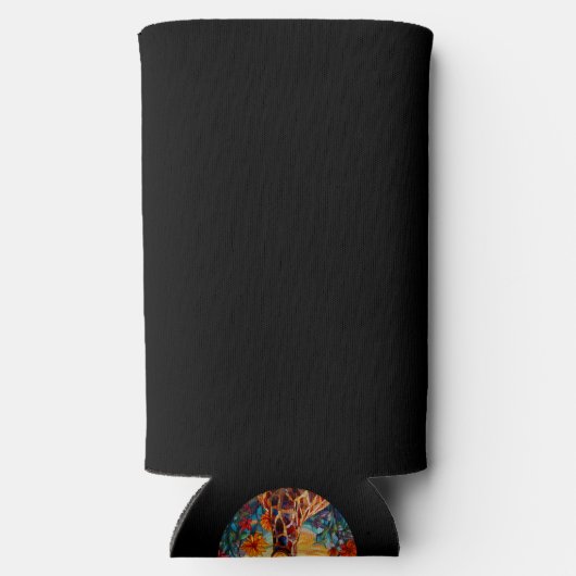 Glas in lood Giraffe gepersonaliseerd Seltzer Blikjeskoeler (Achterkant)