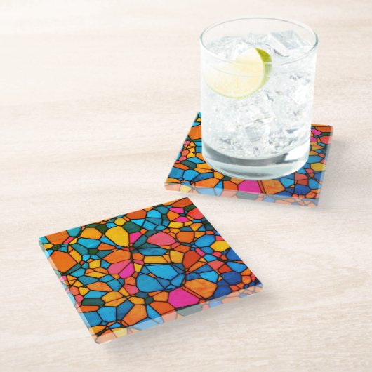 Glas-in-lood Glazen Onderzetter (Schuin)