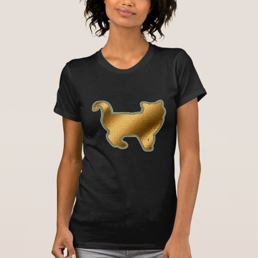 Glas in lood Gold Cat T-shirt (Voorkant)