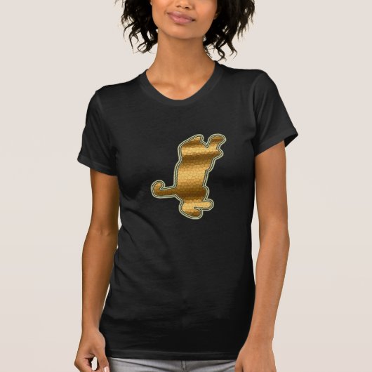 Glas in lood Gold Cat T-shirt (Voorkant)