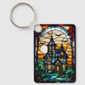 Glas-in-lood Gotisch Huis Sleutelhanger (Voorkant)