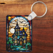 Glas-in-lood Gotisch Huis Sleutelhanger (Achterkant)