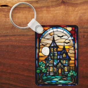 Glas-in-lood Gotisch Huis Sleutelhanger
