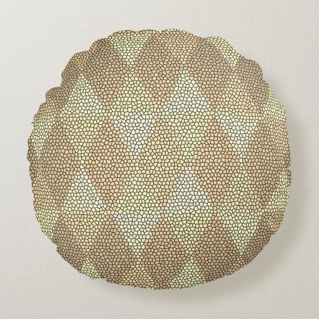 Glas-in-lood goud diamant patroon rond kussen (Voorkant)