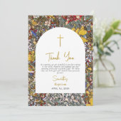 Glas in lood Grieks-orthodoxe doop Bedankkaart (Staand voorkant)