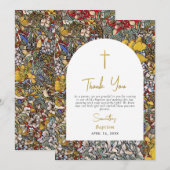 Glas in lood Grieks-orthodoxe doop Bedankkaart (Voorkant / Achterkant)