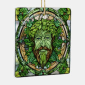 Glas in lood Groen Man Ornament (Rechts)