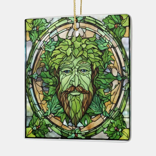 Glas in lood Groen Man Ornament (Links)