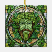 Glas in lood Groen Man Ornament (Voorkant)