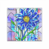 Glas in lood Grote Decal Sticker blauw (Voorkant)