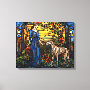 "Glas in lood Grote Deen" Canvas Afdruk