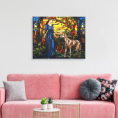 "Glas in lood Grote Deen" Canvas Afdruk (Insitu (Woonkamer))