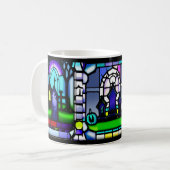 Glas-in-lood Halloween Kerkhof Mok (Voorkant links)