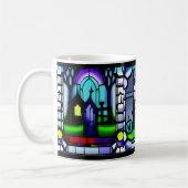 Glas-in-lood Halloween Kerkhof Mok (Links)