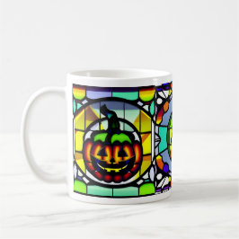 Glas-in-lood Halloween Pompoenmok Koffiemok