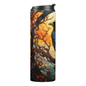 Glas in lood Halloween Raven Tumbler Thermosbeker (Gedraaid links)