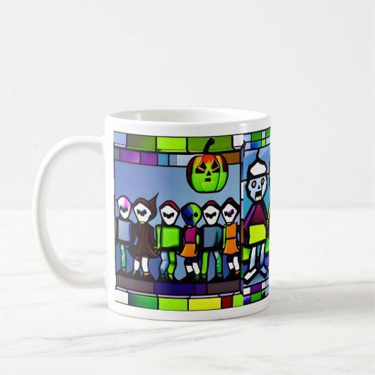 Glas in lood Halloween Zombie Mok (Links)